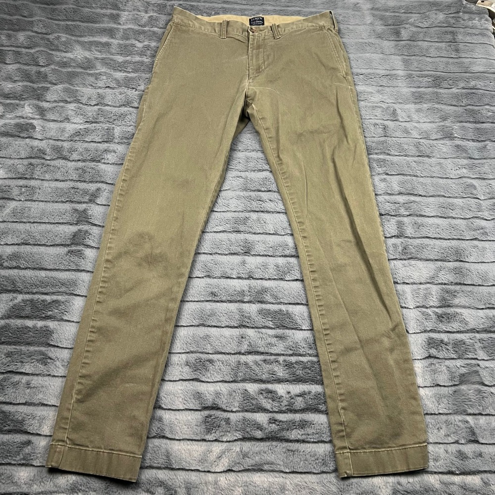 J.Crew Flex Driggs Slim Fit Chino Pants Olive Green 29x32 H3167 Mens